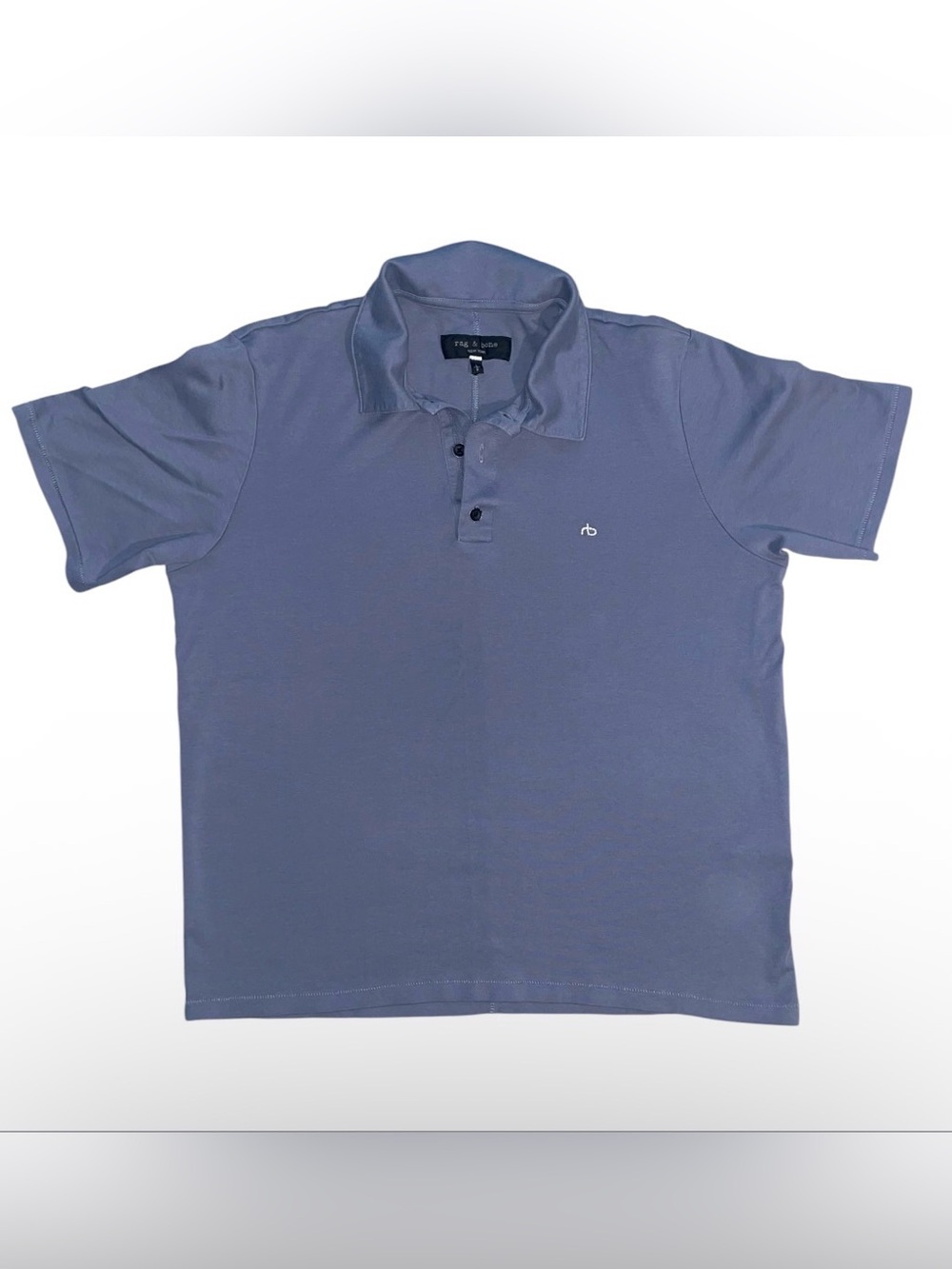 rag & bone Men's Slate Blue Polo Size L